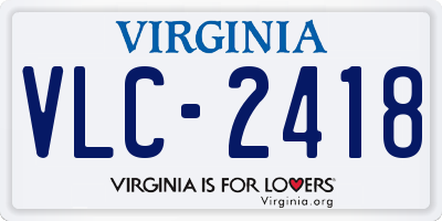VA license plate VLC2418