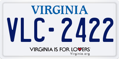 VA license plate VLC2422