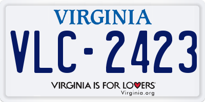 VA license plate VLC2423