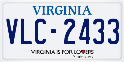 VA license plate VLC2433