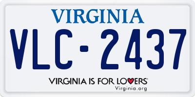 VA license plate VLC2437