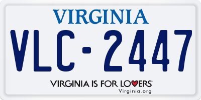 VA license plate VLC2447
