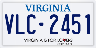 VA license plate VLC2451