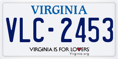 VA license plate VLC2453