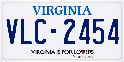 VA license plate VLC2454