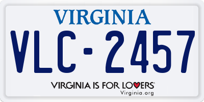 VA license plate VLC2457