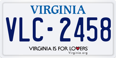 VA license plate VLC2458