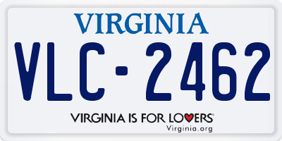 VA license plate VLC2462