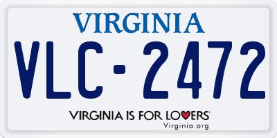 VA license plate VLC2472