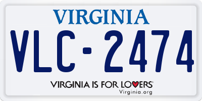 VA license plate VLC2474