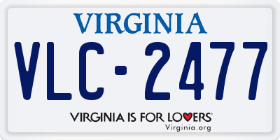 VA license plate VLC2477