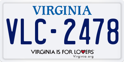 VA license plate VLC2478