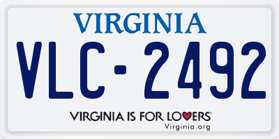 VA license plate VLC2492