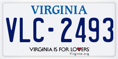 VA license plate VLC2493