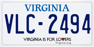 VA license plate VLC2494