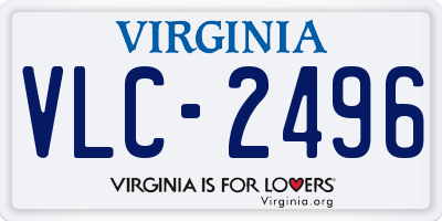 VA license plate VLC2496