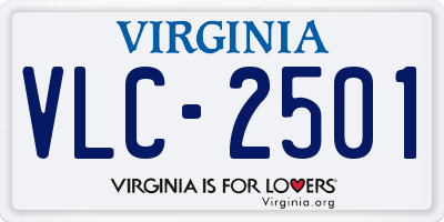 VA license plate VLC2501