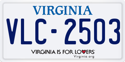 VA license plate VLC2503