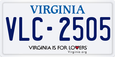 VA license plate VLC2505