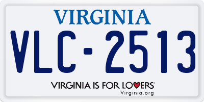 VA license plate VLC2513