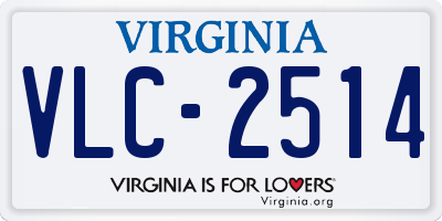 VA license plate VLC2514