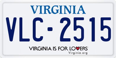 VA license plate VLC2515