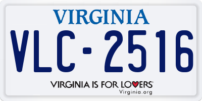VA license plate VLC2516