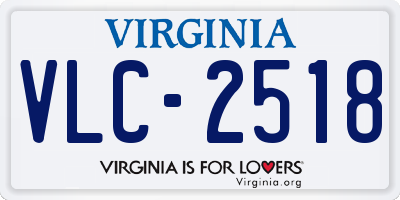 VA license plate VLC2518