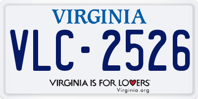 VA license plate VLC2526