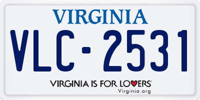 VA license plate VLC2531