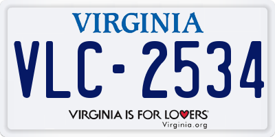 VA license plate VLC2534