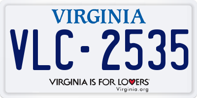 VA license plate VLC2535