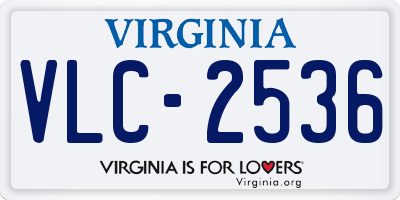VA license plate VLC2536