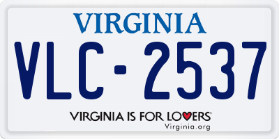 VA license plate VLC2537