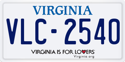 VA license plate VLC2540