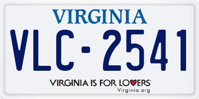 VA license plate VLC2541