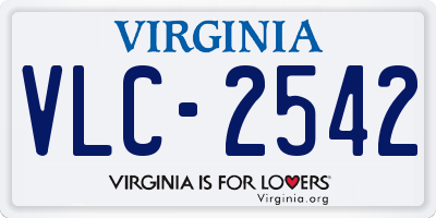 VA license plate VLC2542