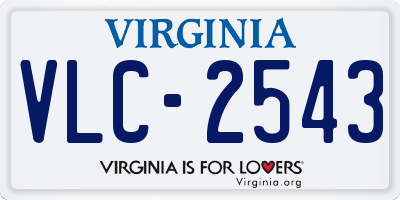 VA license plate VLC2543