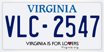 VA license plate VLC2547