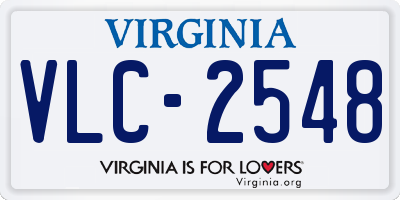 VA license plate VLC2548
