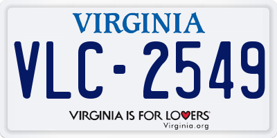 VA license plate VLC2549