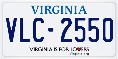 VA license plate VLC2550
