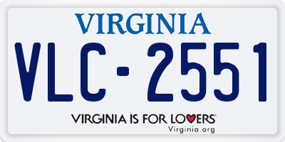 VA license plate VLC2551