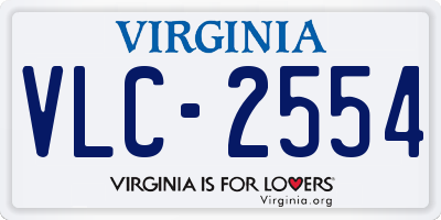 VA license plate VLC2554