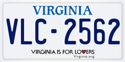 VA license plate VLC2562
