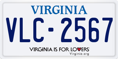 VA license plate VLC2567