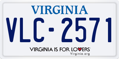 VA license plate VLC2571