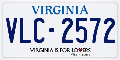 VA license plate VLC2572