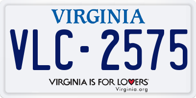 VA license plate VLC2575