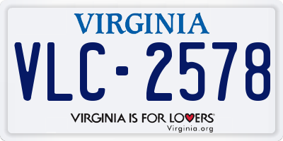 VA license plate VLC2578
